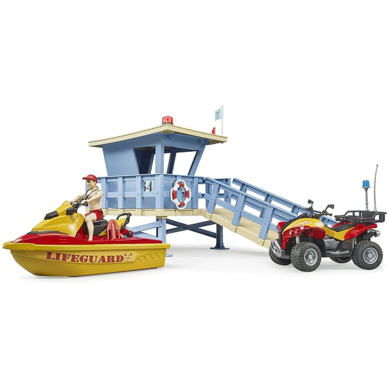 Bruder bworld Life Guard Station mit Quad & Personal Water Craft