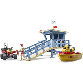 Bruder bworld Life Guard Station mit Quad & Personal...