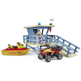 Bruder bworld Life Guard Station mit Quad & Personal Water Craft