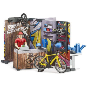 Bruder bworld Fahrrad Shop & Werkstatt mit Figur...