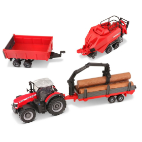 Bburago Traktoren Set Massey Ferguson mit Anhänger