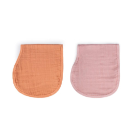 SOINA Schulter Spucktuch 2er Set, orange/pastel pink