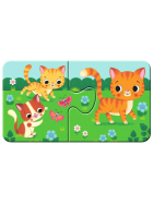 Puzzle Tiere und ihre Kinder, 2 x 9 Teile