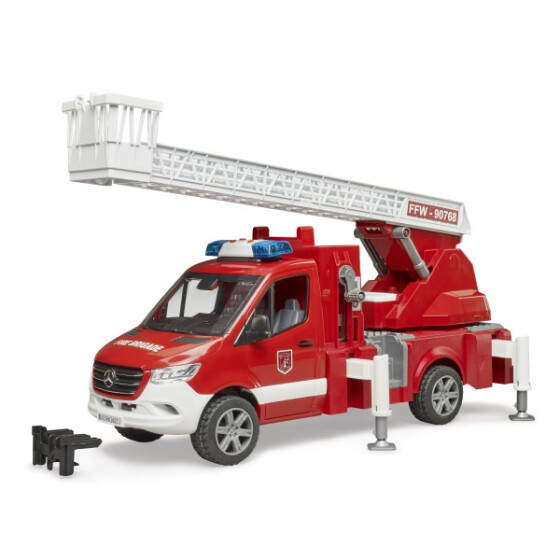 Bruder Mercedes Benz Sprinter Feuerwehr mit Drehleiter, Pumpe & Ligh & Sound Modul