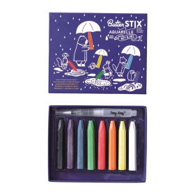 Jaq Jaq Bird 8 Kreide Butterstix mit Wasserstift aquarell