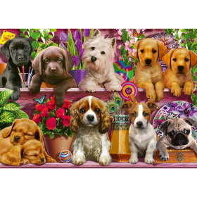 Puzzle Hunde im Regal, 500 Teile