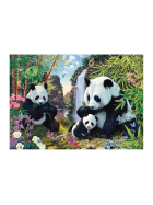 Puzzle Pandafamilie am Wasserfall, 500 Teile