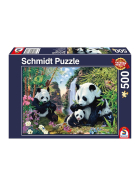 Puzzle Pandafamilie am Wasserfall, 500 Teile