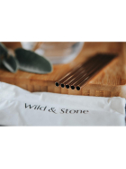 Wild & Stone Cocktail Trinkhalme aus Edelstahl, wiederverwendbar, rose gold, 6er Pack