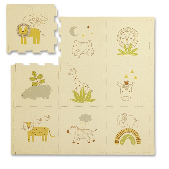 Puzzlematte, Safari Tiere, 0.9 x 0.9 m