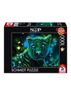 Puzzle Neon Blau grüner Panther, 1000 Teile