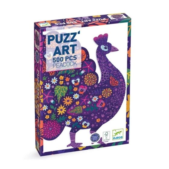 Djeco PuzzArt Pfau 500 Teile