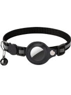 AirTag Halsband Nylon mit Reflektor, schwarz