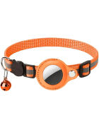 AirTag Halsband Nylon mit Reflektor, orange