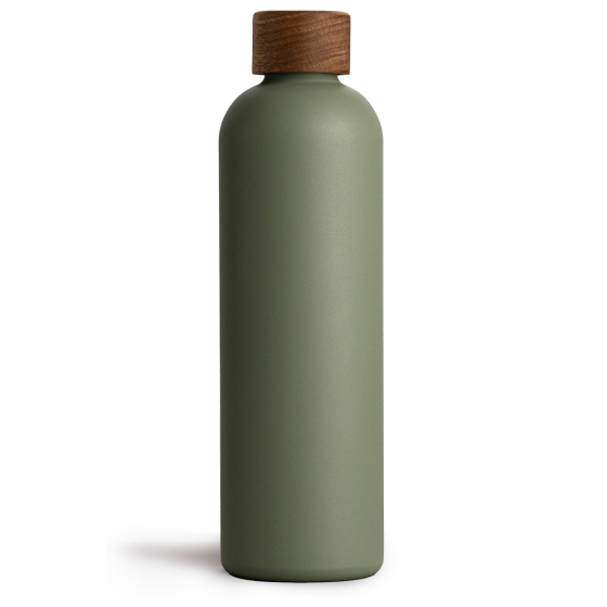 T&N Trinkflasche Edelstahl Wood Edition, 1000 ml, Olive Green