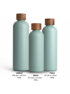 T&N Trinkflasche Edelstahl Wood Edition, 1000 ml, Aqua Turquoise