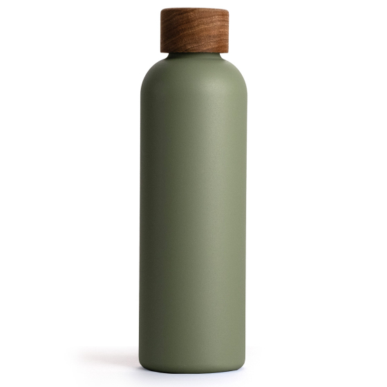 T&N Trinkflasche Edelstahl Wood Edition, 750 ml, Olive Green