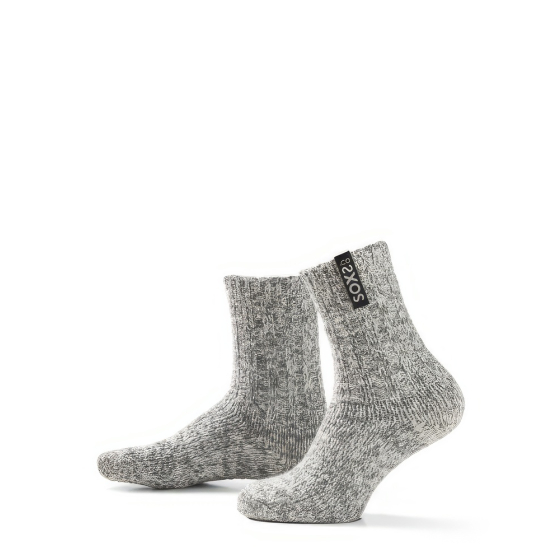 Graue Wolle Damensocken und Herrensocken Jet Black, Wadensocke, 34-36