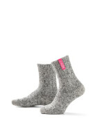 Graue Wolle Damensocken Bubblegum, Wadensocke, 42-46