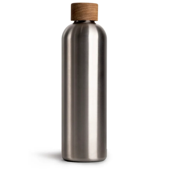 T&N Trinkflasche Edelstahl Wood Edition, 1000 ml, Stainless Steel