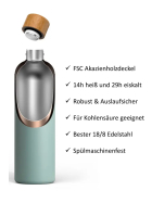 T&N Trinkflasche Edelstahl Wood Edition, 1000 ml, Stainless Steel