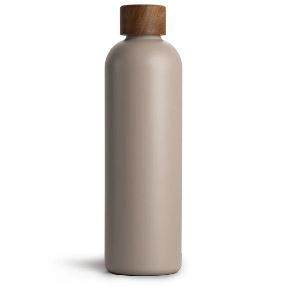 T&N Trinkflasche Edelstahl Wood Edition, 1000 ml, Mud Grey