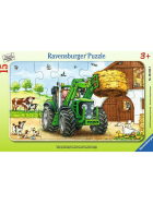 Puzzle Traktor auf dem Bauernhof, 15 Teile