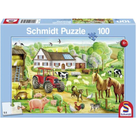 Puzzle Fröhlicher Bauernhof, 100 Teile