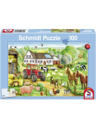 Puzzle Fröhlicher Bauernhof, 100 Teile