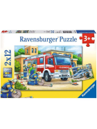 Puzzle Polizei und Feuerwehr, 2 x 12 Teile