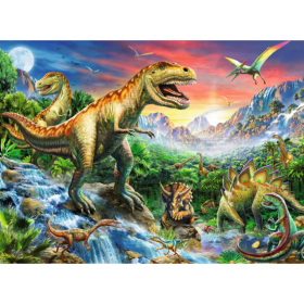 Puzzle Bei den Dinosauriern, 100 Teile