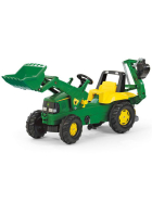 RollyToys Junior Trettraktor John Deere mit Frontlader & Heckbagger