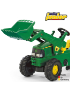 RollyToys Junior Trettraktor John Deere mit Frontlader & Heckbagger